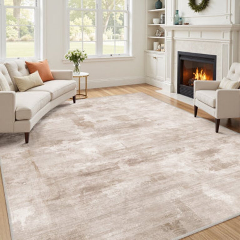 Elroy Modern Abstract Machine Washable Area Rug With Non-Slip Backing