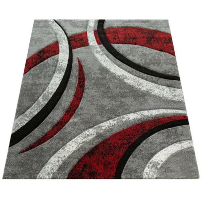 Ultan Abstract Gray Red Area Rug