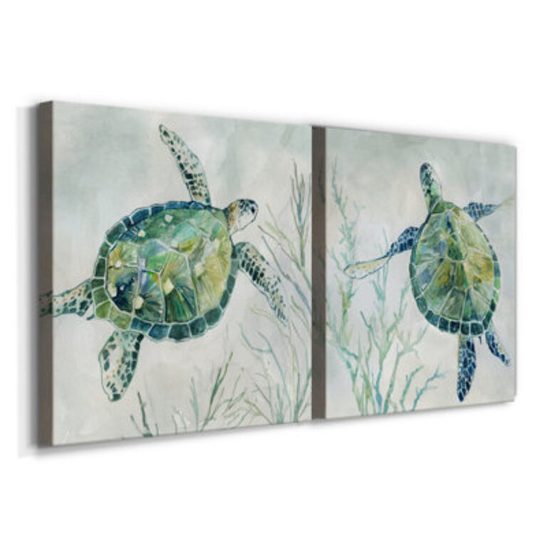 Seaglass Turtle I Canvas Art Print