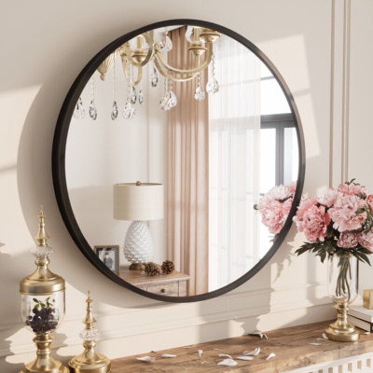 Amara Tempered Glass and Aluminum Alloy Framed French Cleat Mounted Wall Mirror with 5-Year Warranty