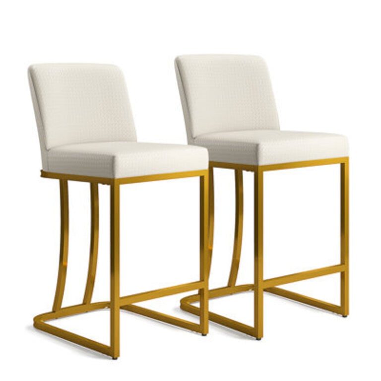 Forsyth 24 Counter Stool with Upholstered Faux Leather and Metal Frame