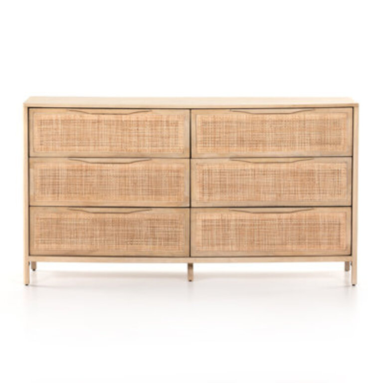 Nellie 6 Drawer Cane Dresser