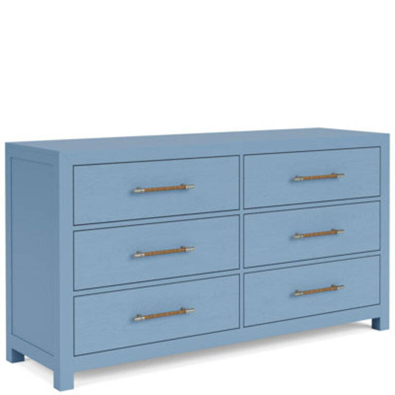 Lana 6-Drawer Double Dresser with Felt-Lined Top Drawers and Metal Glides