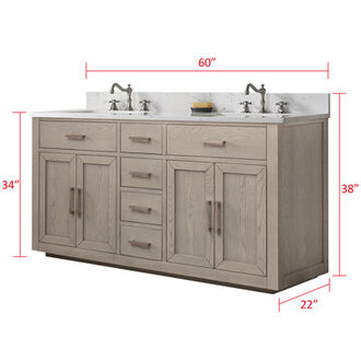 Arrthor Freestanding Double Bathroom Vanity with  Engineered Stone Top