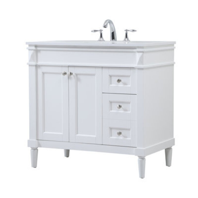 Readington 36 Single Bathroom Vanity with Engineered Marble Top