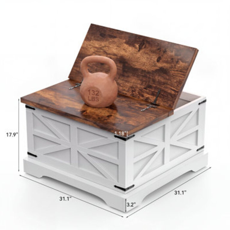 Fellsburg 311 W Square Lift Top Storage Coffee Table