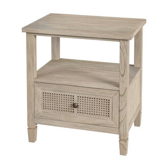 Charleston Wooden 1-Drawer Cane Nightstand