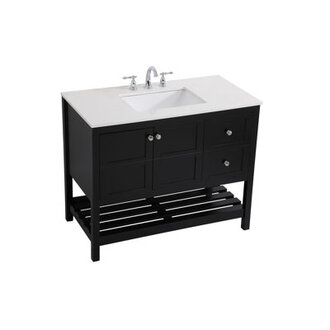 Elena 42 Single Bathroom Vanity with Engineered Marble Top