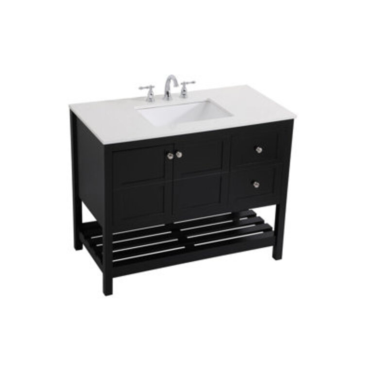 Elena 42 Single Bathroom Vanity with Engineered Marble Top