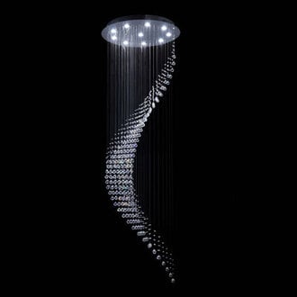Pawnee 10-Light Dimmable Statement Chandelier for High Ceilings with Crystal Accents