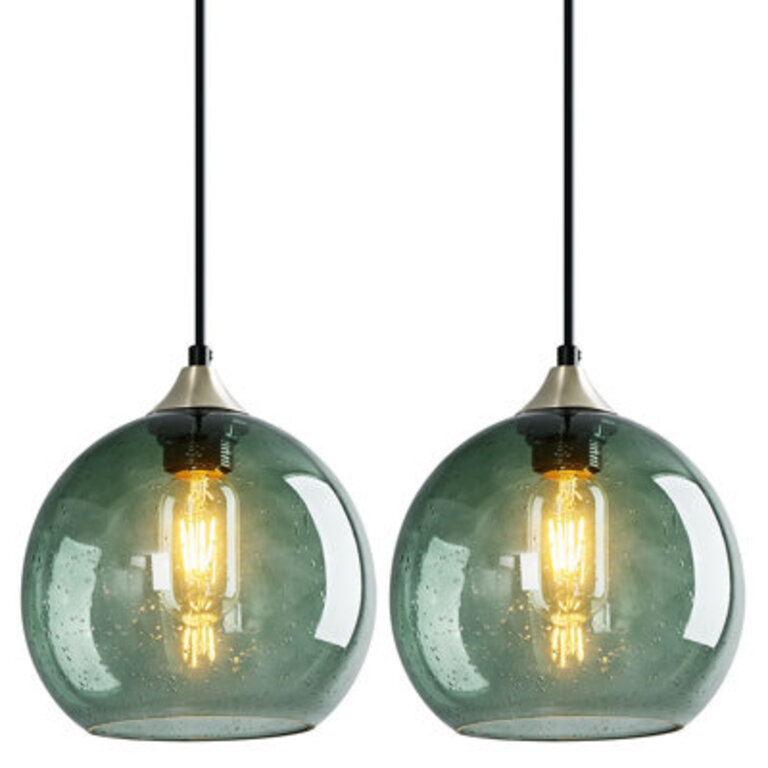Dariyon 2 - Pack Single Pendant Kitchen Island Lighting Globe Pendant Light Fixtures Modern Pendant Lighting for Kitchen Island Bedroom Living Dining Room Light Fixture
