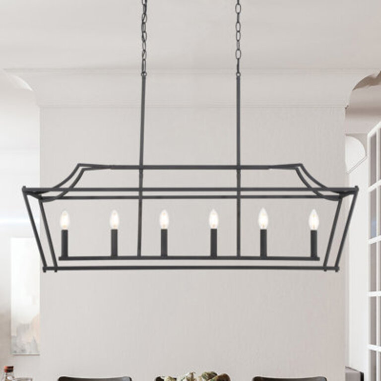 Katharine 6-Light Dimmable Rectangle Chandelier