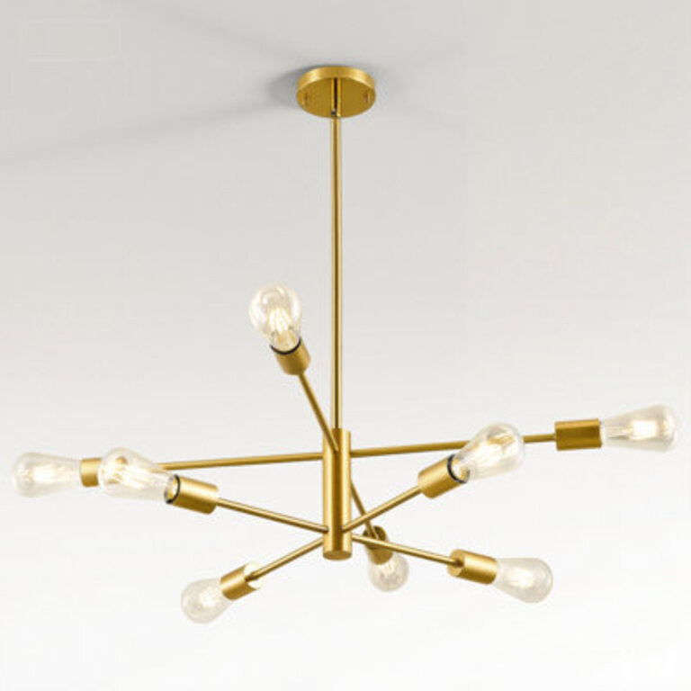 8-Light Modern Sputnik Chandelier for Dining Room with 4 Heights