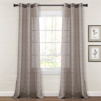 Set of 2 Enid Textured Sheer Curtain Panels