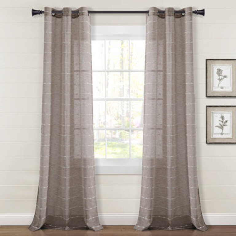 Set of 2 Enid Textured Sheer Curtain Panels