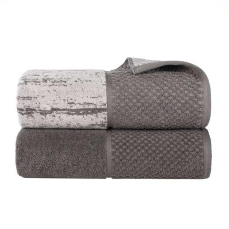 Superior Lodie Cotton Plush Soft Absorbent Jacquard Solid and Two-Toned Bath Sheet