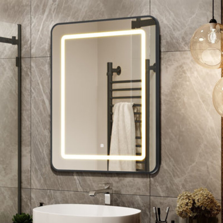 W H Framed Medicine Cabinet Mirror Fixed
