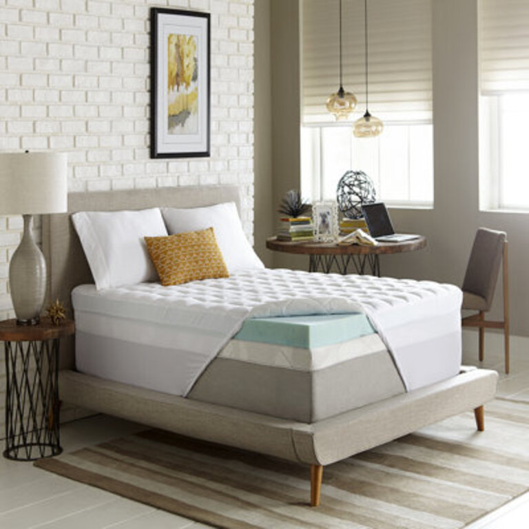 Rayo 55 Gel Memory Foam and Fiber Two-piece Mattress Topper
