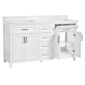 Chezkel 60 Double Bathroom Vanity with Quartz Top