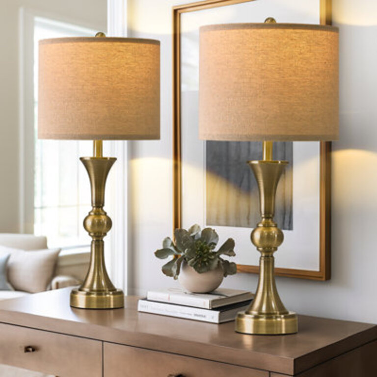 28vintage Metal Table Lamp With Usbtraditional Living Room Bedroom Entrance Decoration bronze