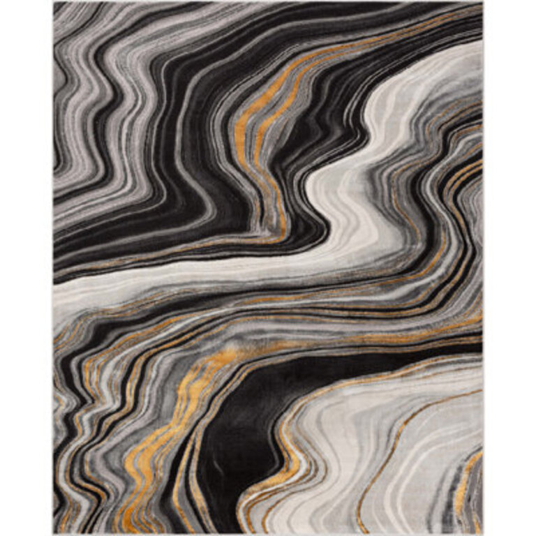 Warren Retro Abstract Waves Glam Rug