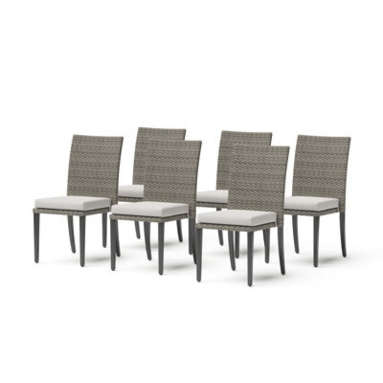 Layden All-Weather Wicker Outdoor Armless Dining Chairs with Performance Fabric Cushions