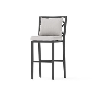 Calliann Metal Outdoor Dining Side Chair with Sunbrella Cushion Covers