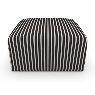 Praia Versatile Patio Sunbrela Upholstered Ottoman for Extra Seating and Footrest