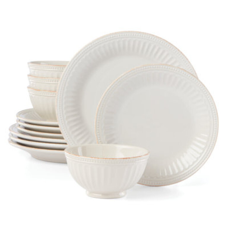 12-Pc French Perle Dinnerware Set