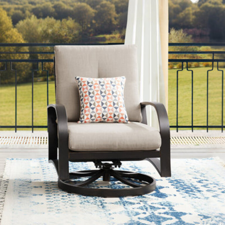 Patio Club Chair Lounge Chair Swivel Armchair with Sunbrella Cushions