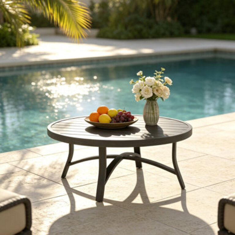 Chamber Patio Aluminum Round 45 Coffee Table