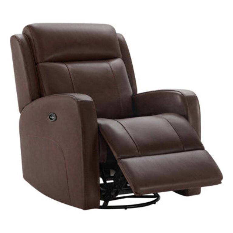 Louisa Genuine Leather Swivel Glider Power Recliner