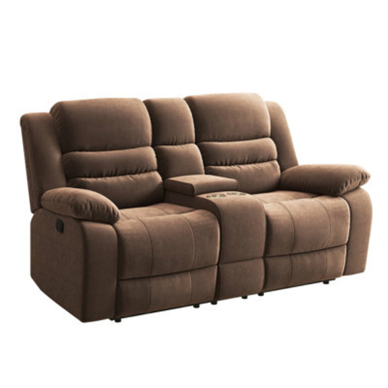 Toshiaki 715 W Microfiber Manual Standard Reclining Loveseat