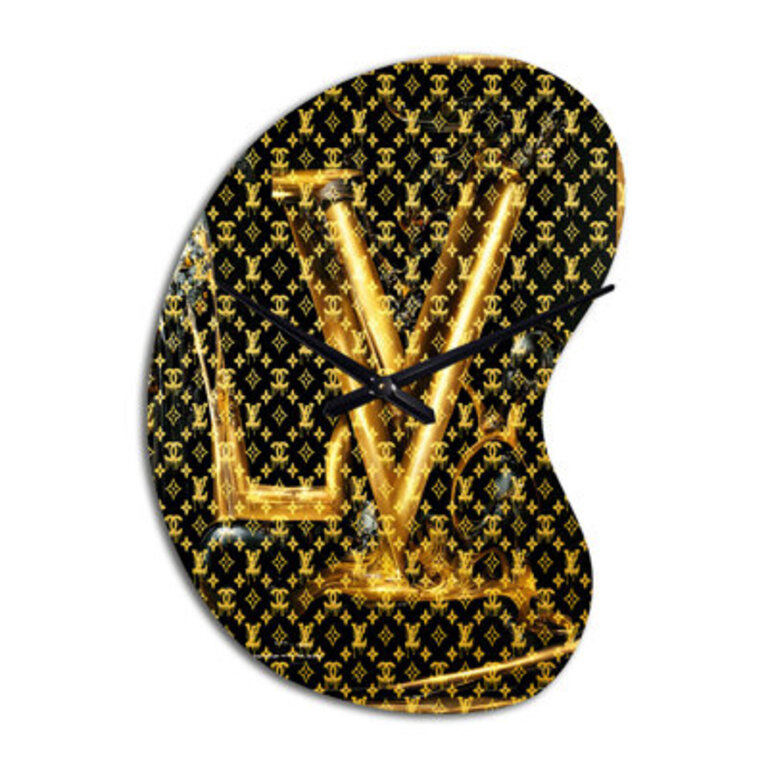 Luxury Brand Design I - Fashion Unique Shape Metal Wall Clock Glam Asymmetrical Wall Clock Print