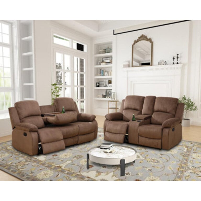 2-Piece Manual Reclining Living Room Sofa Set