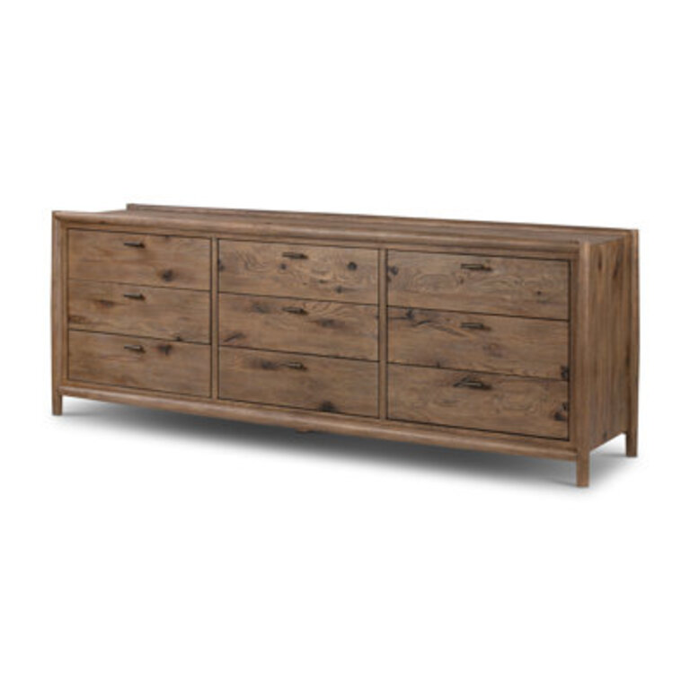Cayenne 85 W Oak Wood 9-Drawer Double Dresser