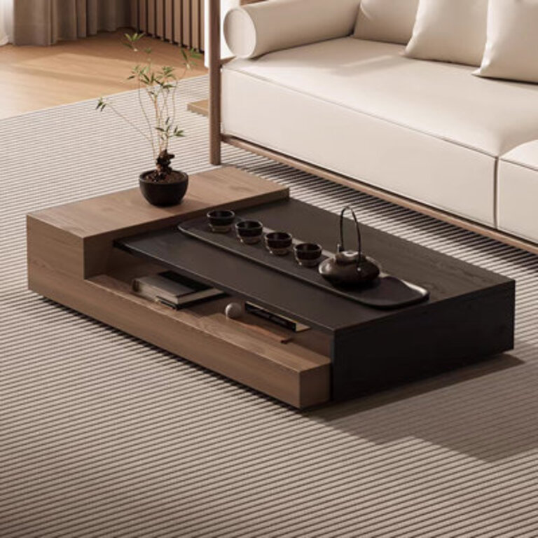 Modern simple log solid wood tea table