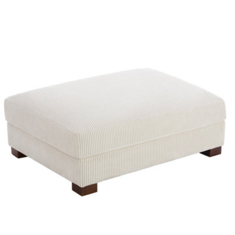 Maelina Rectangular Corduroy Upholstered Ottoman