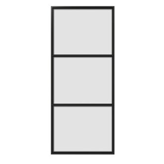 JUBEST Sliding Glass Barn Door with Installation Hardware KitSoft Close Included