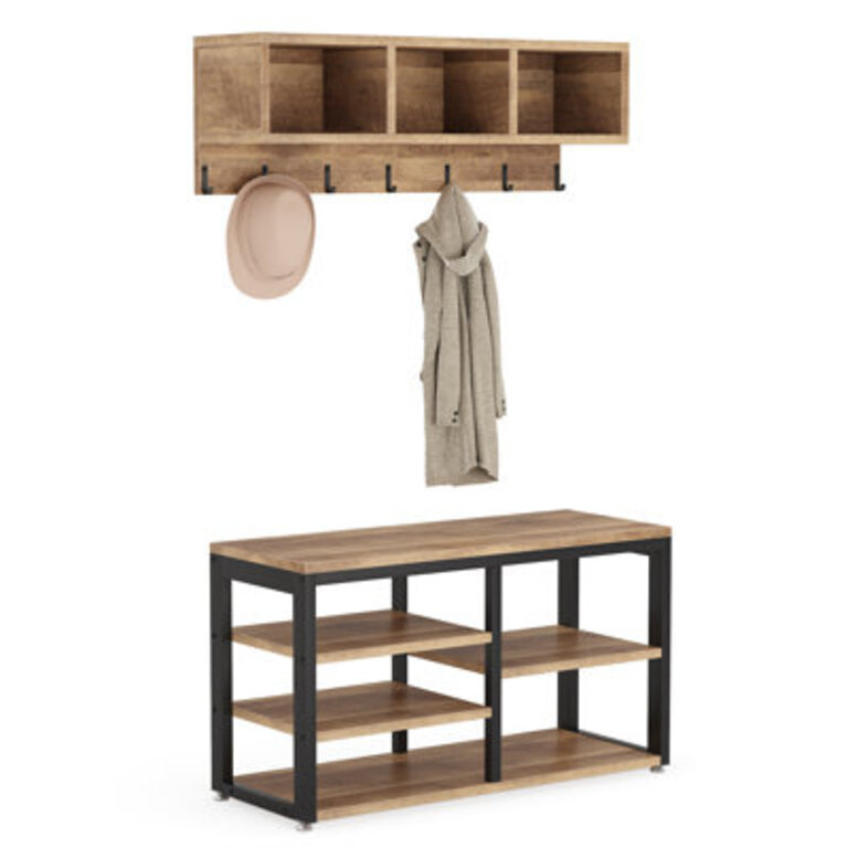 Edalyn 315  Wide Hall Tree with Bench and Shoe Storage
