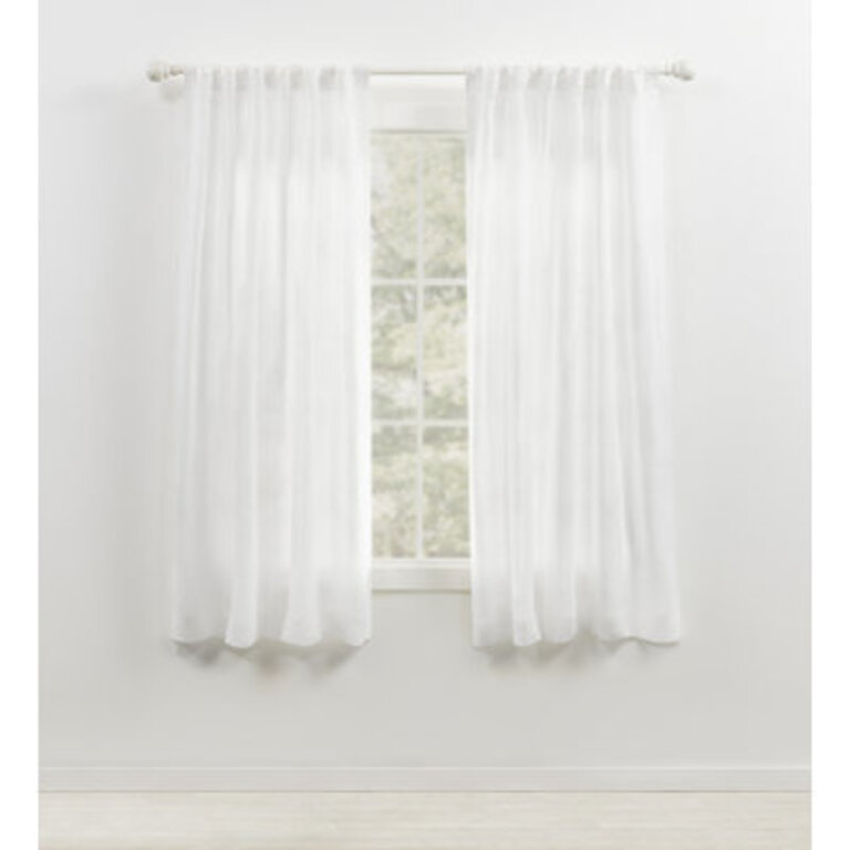 Lauren Ralph Lauren Engel Solid 100 Linen Sheer Back TabRod Pocket Curtain Panel