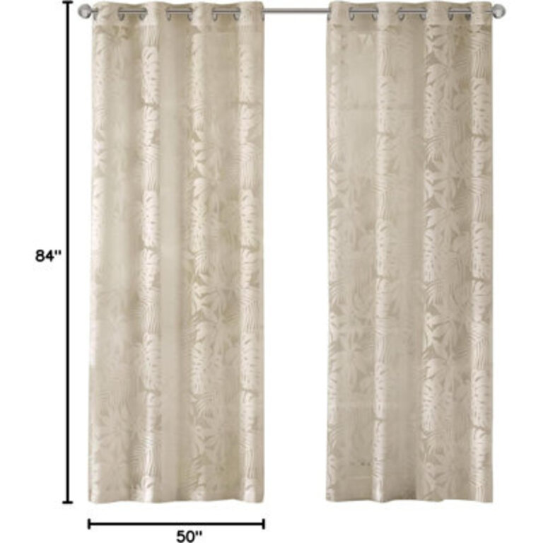 Leilani Palm Leaf Burnout Single Window Sheer