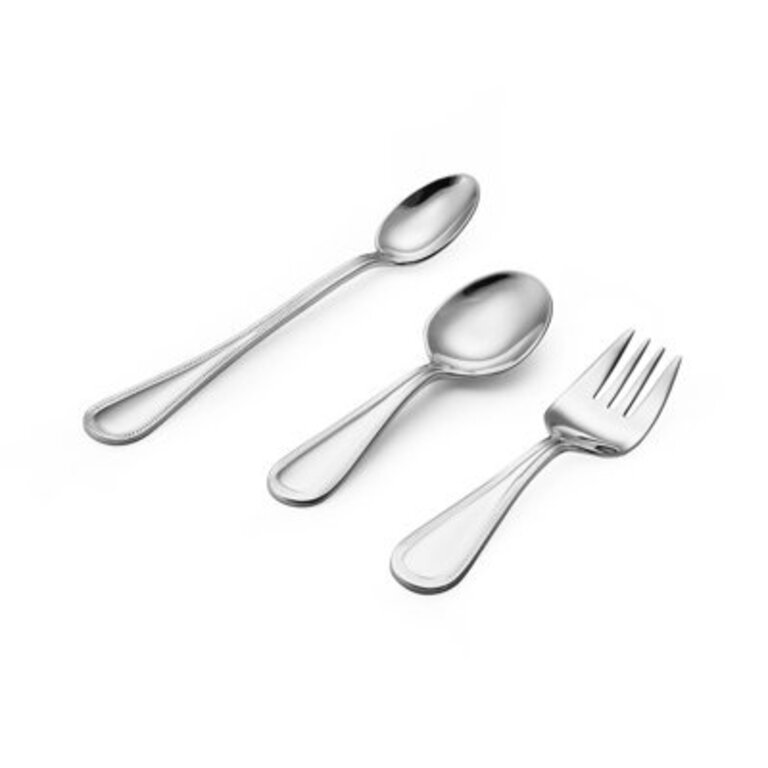 Mikasa Beaded 3-Piece 1810 Stainless Steel Baby Set