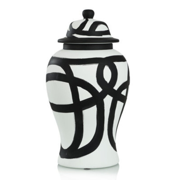 Arame Hand-Painted Ceramic Ginger Jar