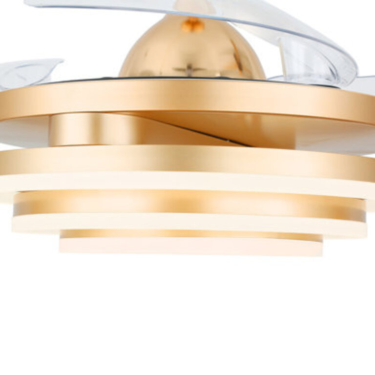 42 DIY Shade Retractable Ceiling Fan with LED Lights and Remote