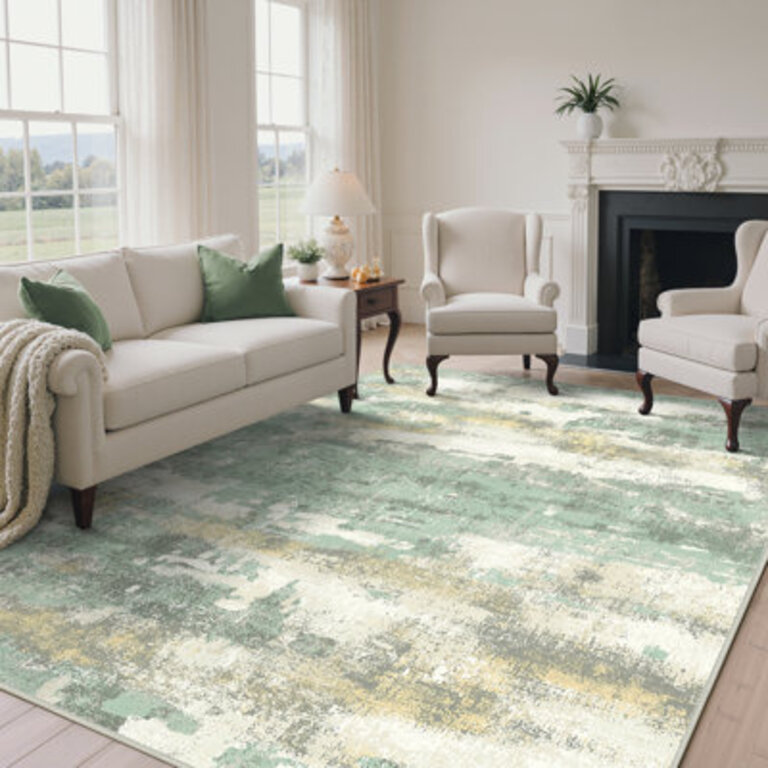 Pavelina Abstract Performance Machine Washable Area Rug