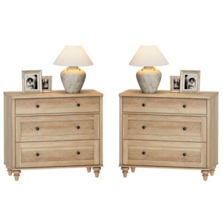 Corretta Mid-Century Modern 3-Drawer Nightstand