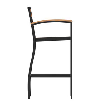 Clarie Commercial Grade Outdoor Bar Stool with Armrests and Poly Resin Slats