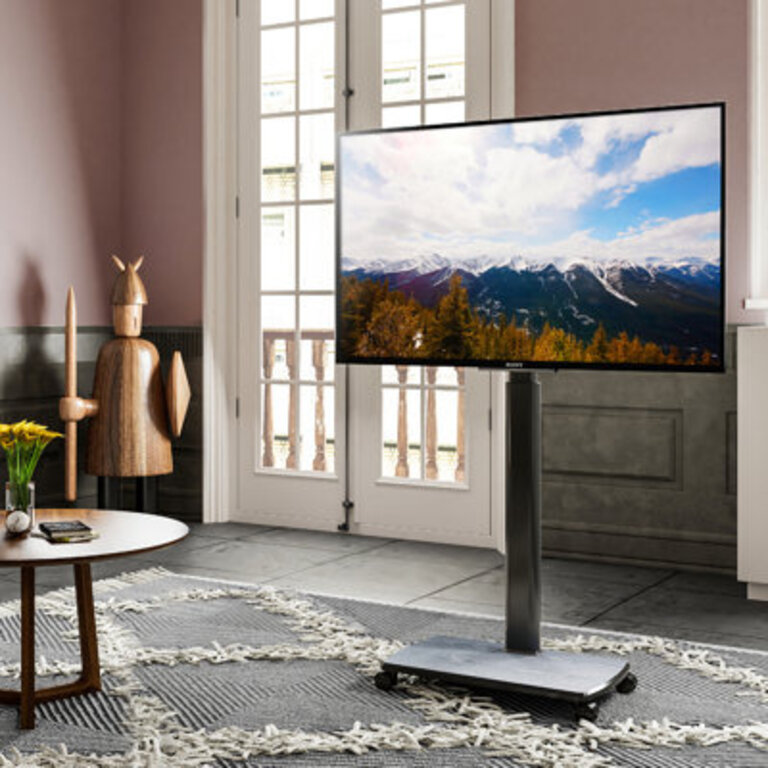 Abbing Height Adjustable Floor TV Stand with Wheels for 32-70 inch TVs