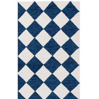 Ebony Hand Tufted Wool Pile Checkered Rug